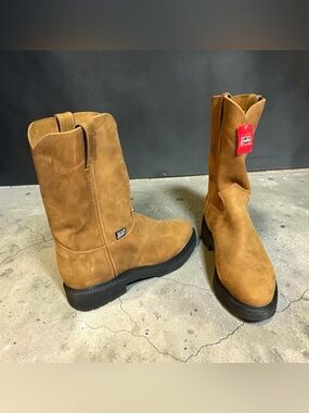 Justin Boots Tan Suede Pull-On Work Boots